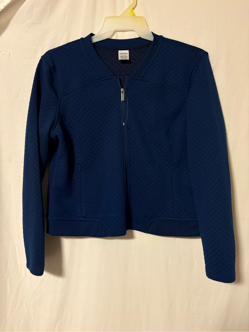 Jockey Quilted Zip-Front Jacket in Navy Blue